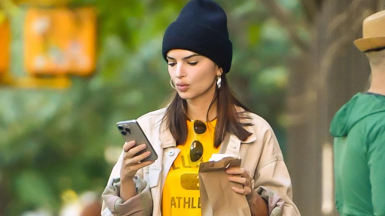  Emily Ratajkowski and her dog Colombo seen out on October 08