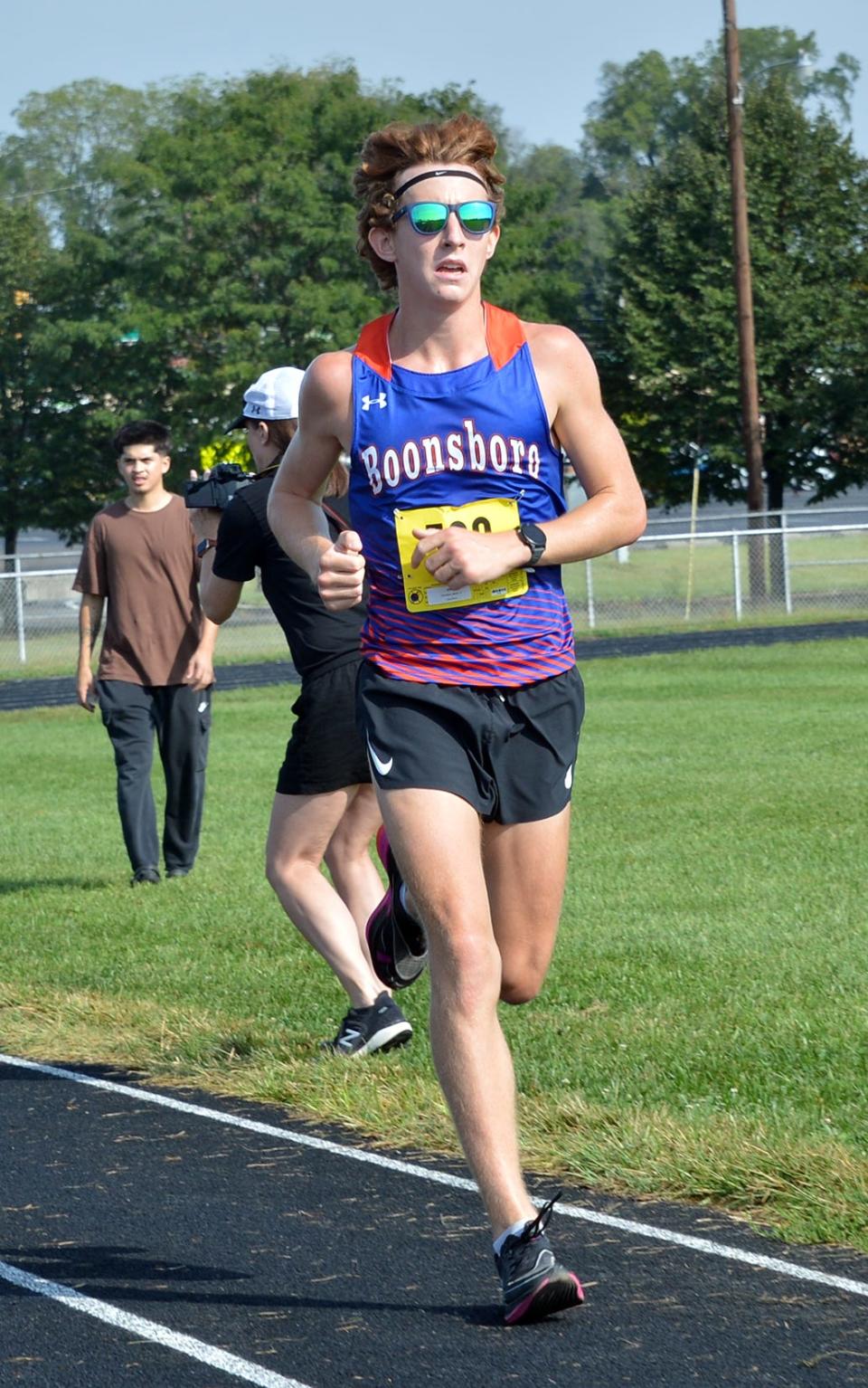 Boonsboro's Jakob Davidson finished sixth in 17:45.5 in the Rebel Invitational boys race.