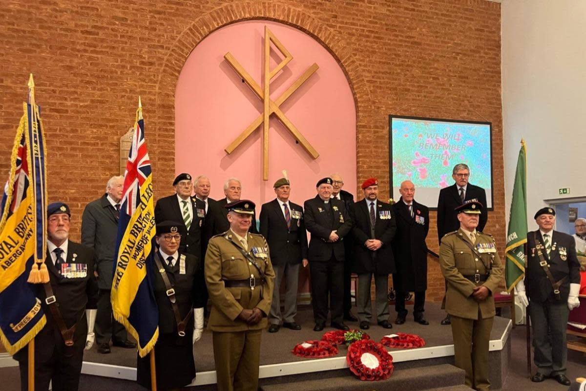 Dedication of a new war memorial in the Garden of Remembrance at Ponthir Zion Baptist Church