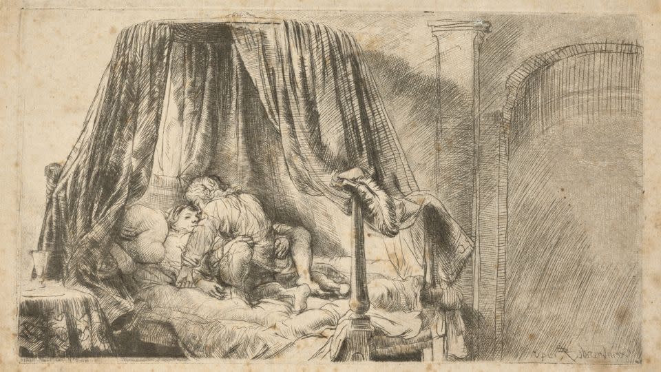 "The French Bed" was drawn by the Dutch old master in 1646. - Christie's