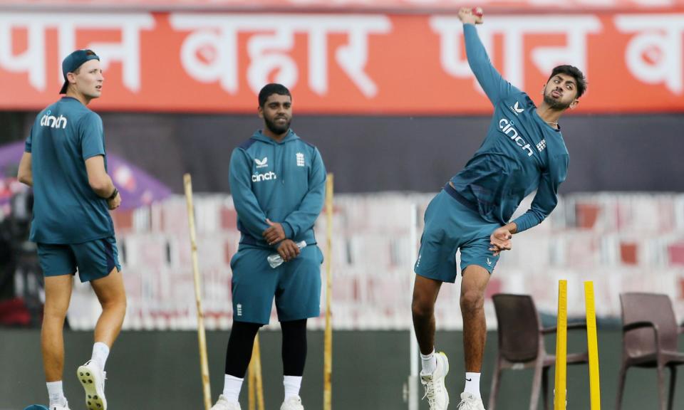 <span>Tom Hartley, Rehan Ahmed and Shoaib Bashir havegiven England cause for encouragement at various points on this tour.</span><span>Photograph: Surjeet Yadav/AP</span>