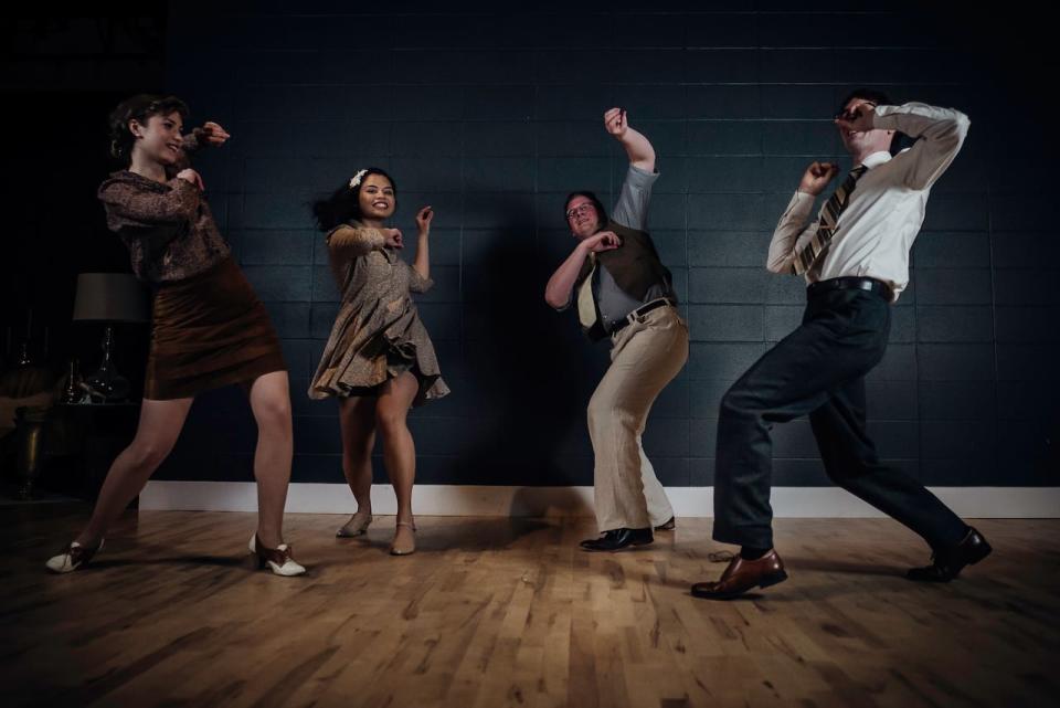 Dancers at Sugar Swing Ballroom in Edmonton polish up the hardwood with their swing moves.