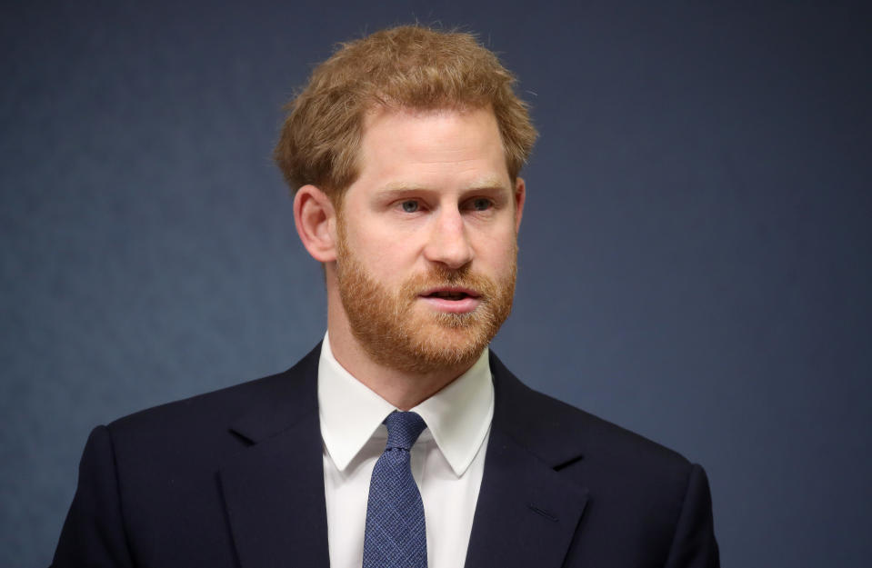 LONDON COLNEY, ENGLAND - JUNE 17:  Prince Harry, Duke of Sussex makes a speech as he attends the Chatham House Africa Programme event on 