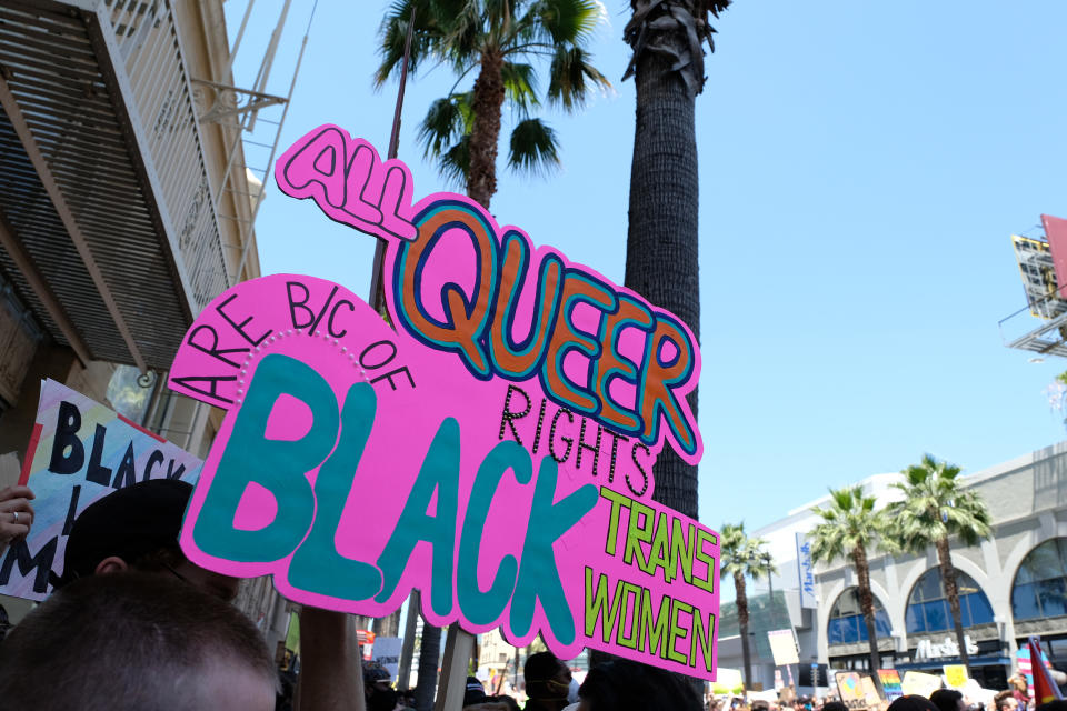 Black Trans Women protest sign