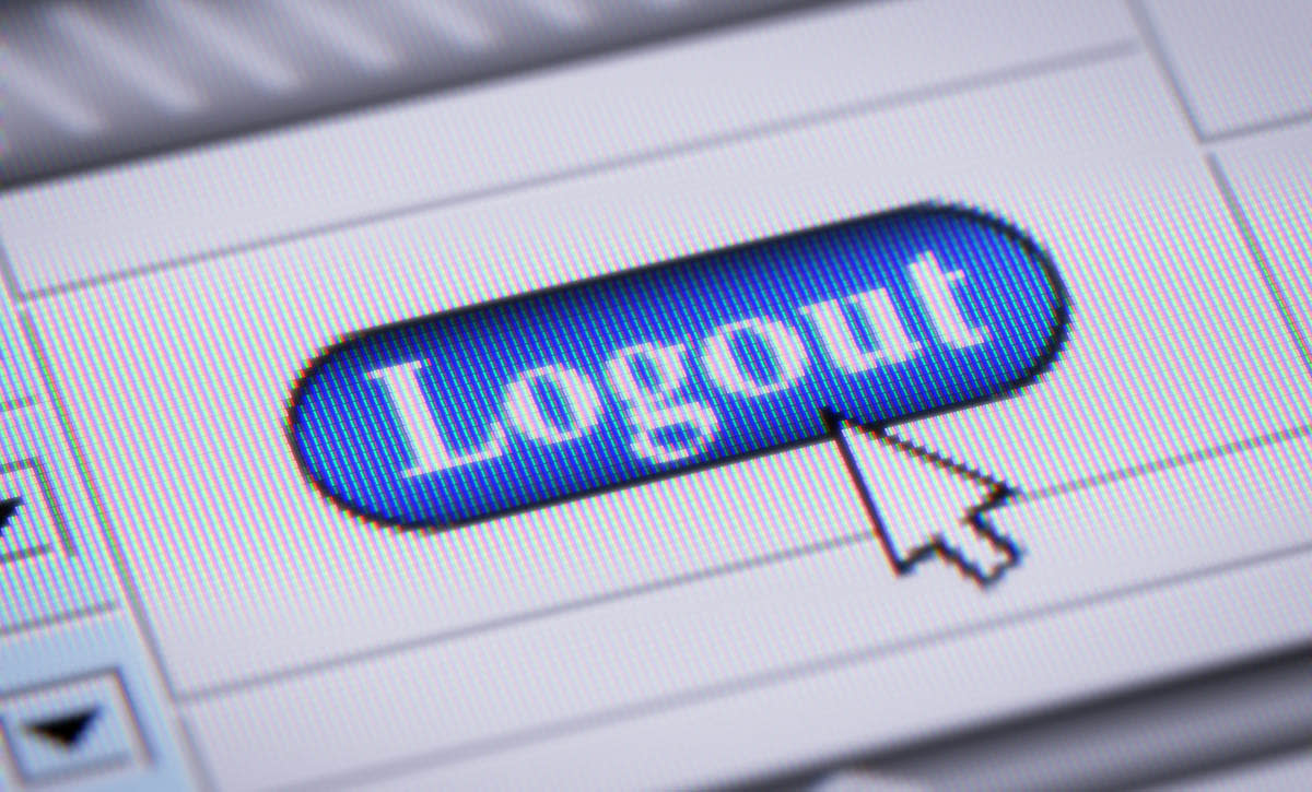 logout button in browser