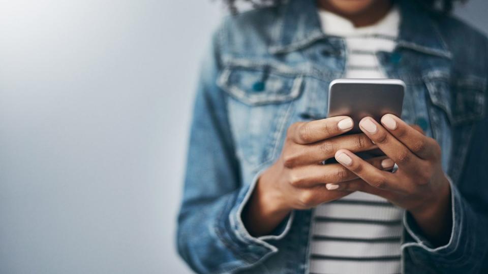 Woman checking mobile phone