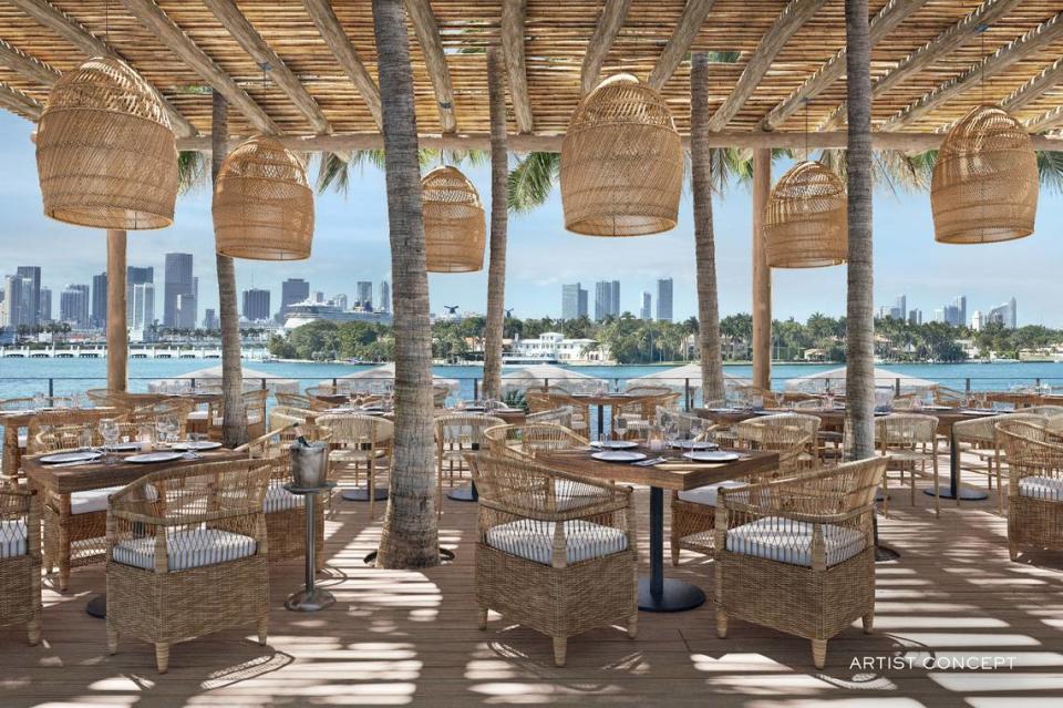 You can dine al fresco on Biscayne Bay at the new Mondrian South Beach.