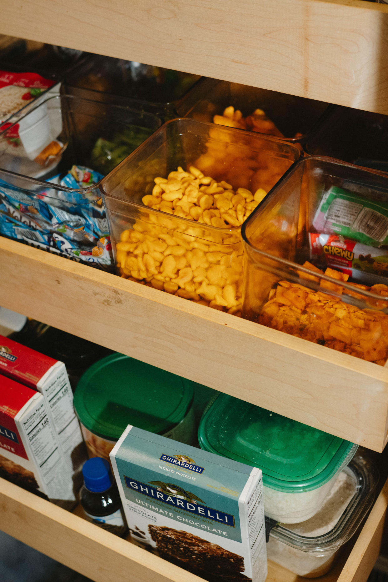 A snack drawer at Virginia Sole-Smith’s home in Cold Spring, N.Y., in March 2024. (Marisa Langley/The New York Times)