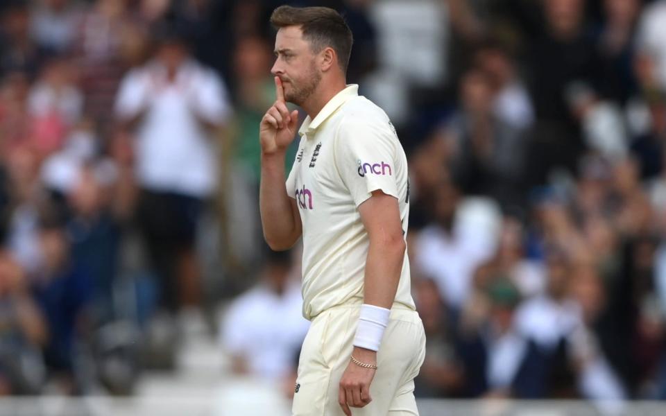 Robinson celebrates the wicket of Ravindra Jadeja - GETTY IMAGES