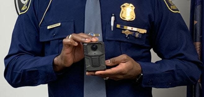 Here is an example of a body-worn camera that will be used by Michigan State Police troopers in Northern Michigan.