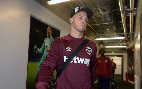  Marko Arnautovic of West Ham United arrives prior to the Premier League match between West Ham United and Chelsea FC at London Stadium - Credit: Getty images