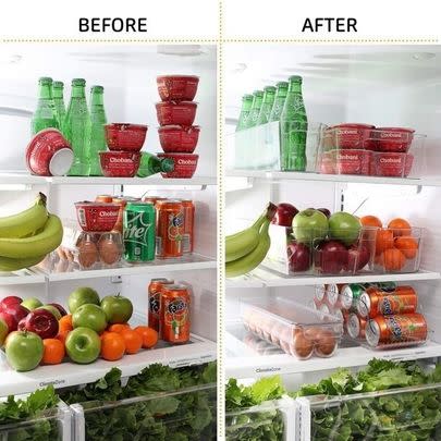 A nine-piece pantry and fridge storage bin set