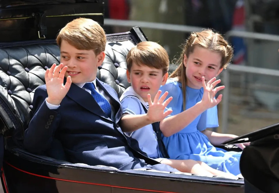 Prince George, Prince Louis and Princess Charlotte at Trooping the Colour