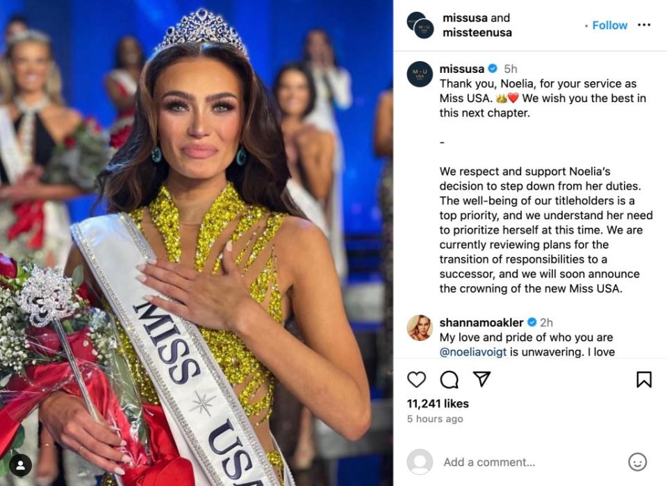 The close source claimed to The Post that Miss USA president and CEO Laylah Rose was secretly posting as if she were Voigt (above). Instagram/@missusa
