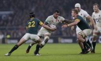 Britain Rugby Union - England v South Africa - 2016 Old Mutual Wealth Series - Twickenham Stadium, London, England - 12/11/16 England's Courtney Lawes in action with South Africa's Pieter-Steph du Toit (R) Action Images via Reuters / Henry Browne