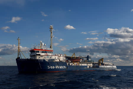 FILE PHOTO: The migrant search and rescue ship Sea-Watch 3, operated by German NGO Sea-Watch, is seen off the coast of Malta in the central Mediterranean January 4, 2019. REUTERS/Darrin Zammit Lupi/File Photo