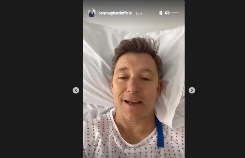 Ben Shephard shared a post-op update from his hospital bed. (Instagram)