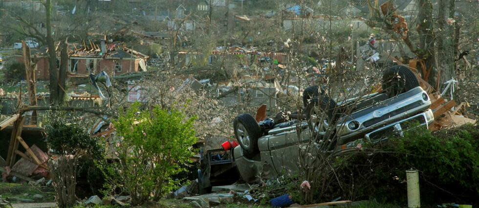 Une tornade a retourné la petite ville de Little Rock aux États-Unis.  - Credit:BENJAMIN KRAIN / GETTY IMAGES NORTH AMERICA / Getty Images via AFP