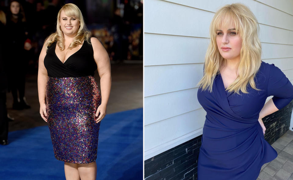 Before and after of Rebel Wilson's weightloss