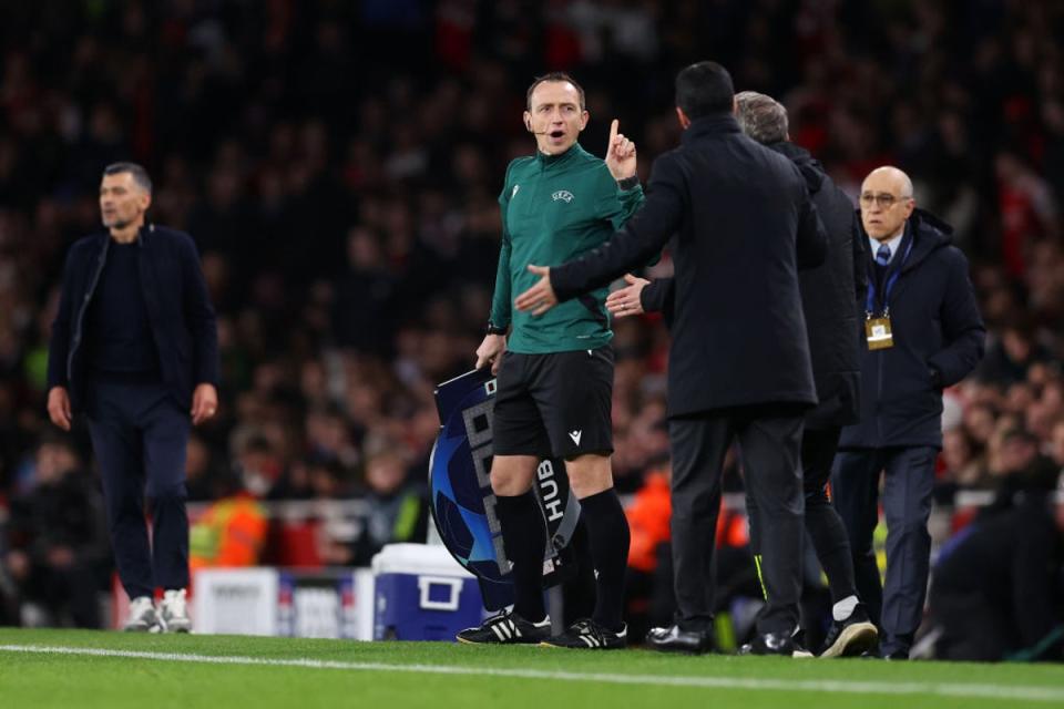 Tensions were high on the touchline (Getty Images)