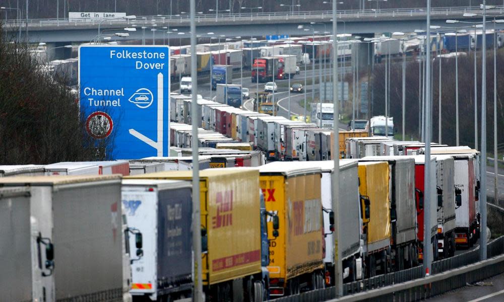 Lorries at Folkestone