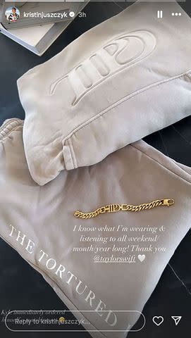 <p>kristin juszczyk/instagram</p> Taylor Swift sends Kristin Juszczyk new album swag