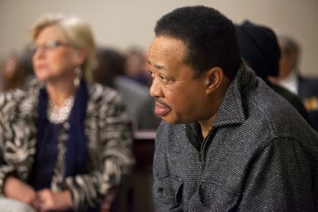 Stinney family relative Teddy Stinney of North Santee, South Carolina, listens during testimony in the case of George Stinney, Jr., in Sumter, South Carolina, January 22, 2014. REUTERS/Randall Hill