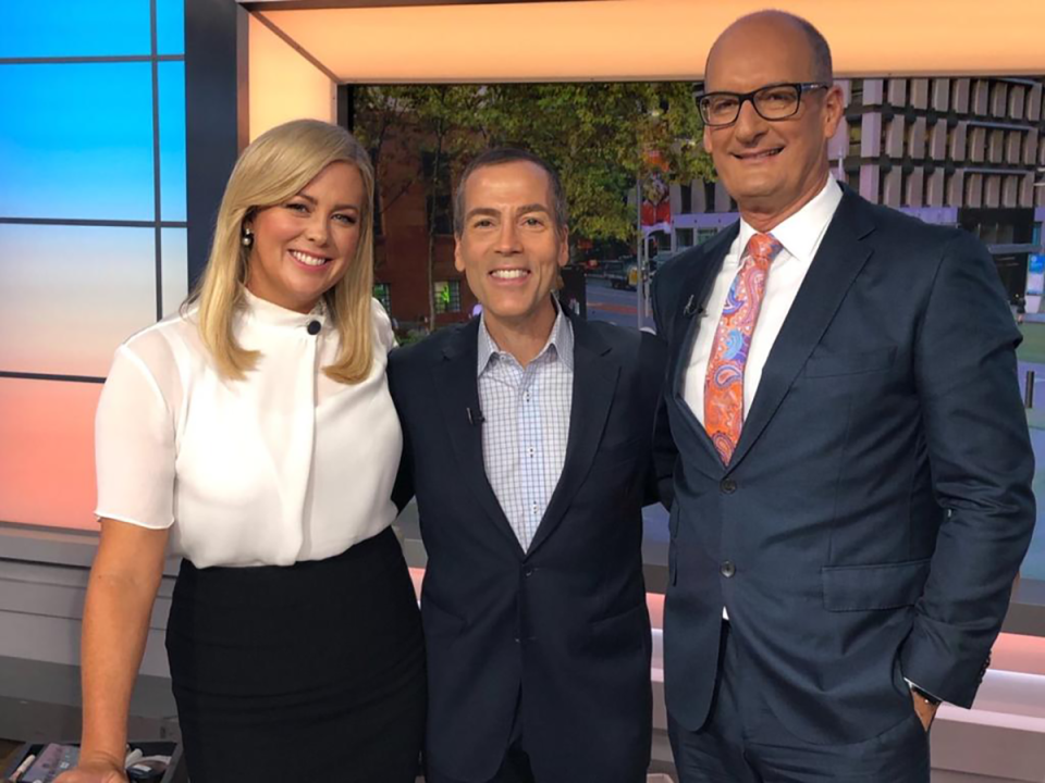 Sunrise's Sam Armytage, Nelson Aspen and Kochie.