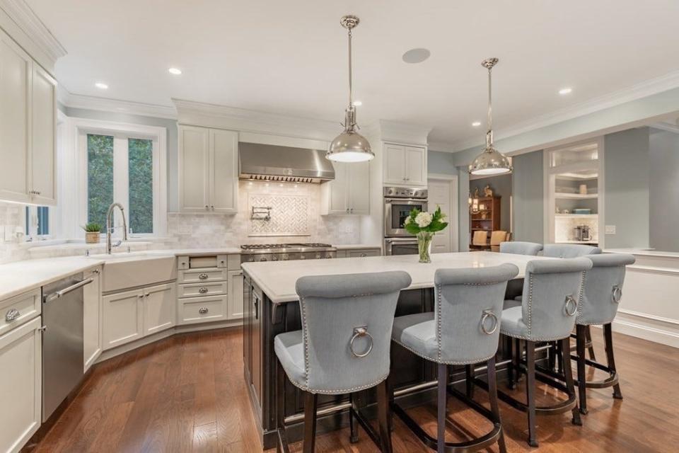 This house at 18 Julie Road in Easton that sold for $1,410,000 on Dec. 14, 2023, has a stunning chef's kitchen.