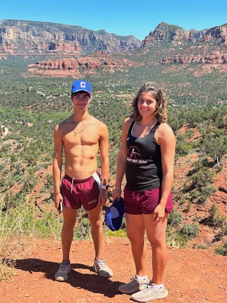 The athletic Serra siblings (David “Chuli” and Kathryn) training in the summer in Flagstaff, Arizona.