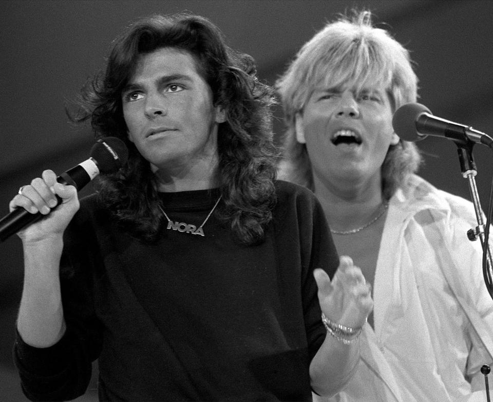 <p>1983 tat sich Dieter Bohlen dann mit Schlagersänger Thomas Anders zusammen – die beiden gründeten die Band Modern Talking, die mit Hits wie “You’re My Heart, You’re My Soul” großen Erfolg hatte. (Bild: AP Photo) </p>