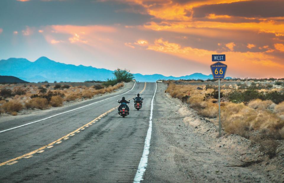 One of the original highways, Route 66 begins in Chicago and ends in Los Angeles, cutting through the seven states.<br> <a rel="nofollow noopener" href="http://shop.lonelyplanet.com/world/epic-drives-of-the-world-1/" target="_blank" data-ylk="slk:Epic Drives of the World (Lonely Planet, August 2017);elm:context_link;itc:0;sec:content-canvas" class="link ">Epic Drives of the World (Lonely Planet, August 2017)</a>