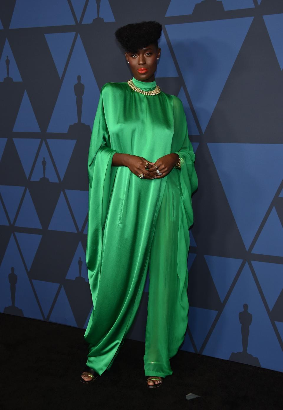 Jodie Turner-Smith arrives to attend the 11th Annual Governors Awards gala hosted by the Academy in Hollywood on October 27, 2019.