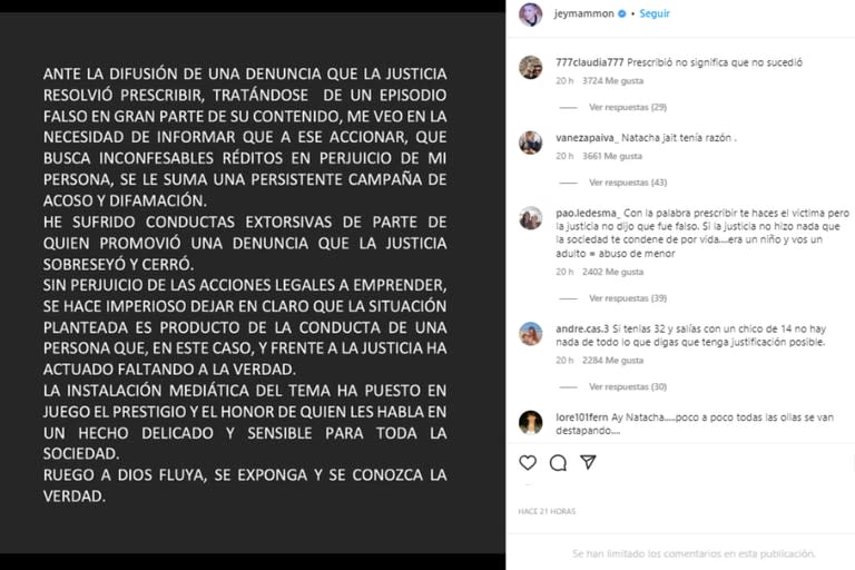 El descargo de Jey Mammon tras ser acusado por abuso sexual