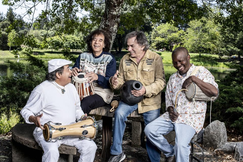 Released earlier this year, "In the Groove" is the first album in 15 years by Grammy-winning international supergroup Planet Drum, featuring Mickey Hart of the Grateful Dead, third from left.