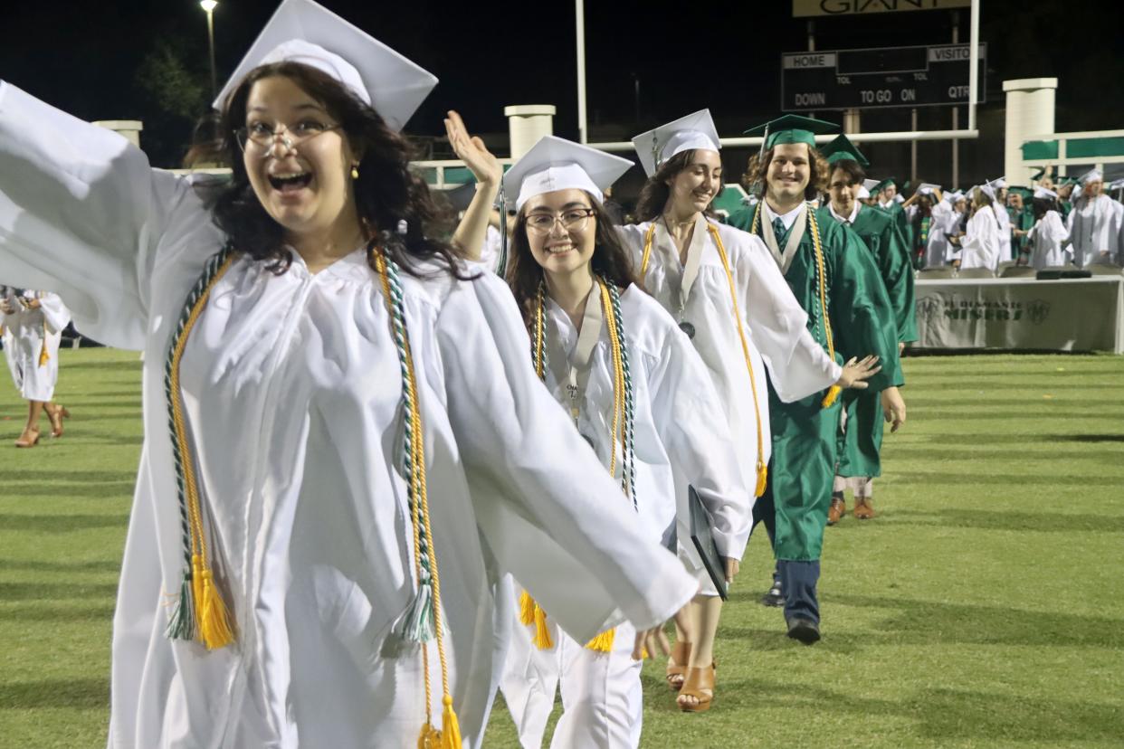 El Diamante High School 2022 graduates celebrate during their commencement ceremony on Friday, June 3, at Mineral King Bowl.