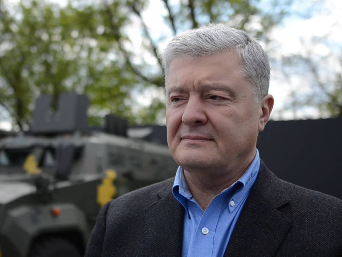 Former Ukrainian president Petro Poroshenko in Kyiv on May 2, 2022. He is urging Canada and the U.S. to draw a red line for Moscow on the use of chemical, biological and tactical nuclear weapons in Ukraine. (Murray Brewster/CBC - image credit)