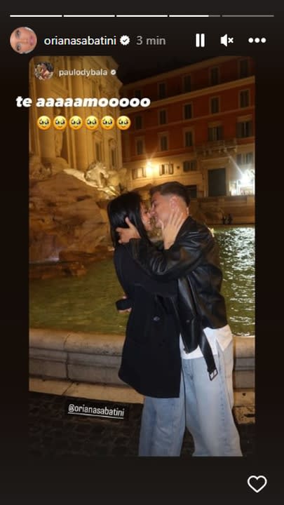 El romántico posteo que compartió Paulo Dybala luego de que Oriana anunciara el casamiento (Foto: Instagram @orianasabatini)