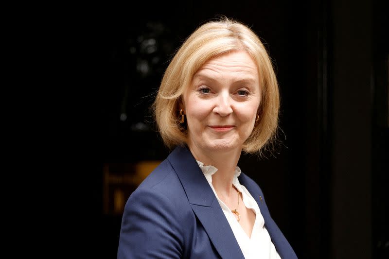 FILE PHOTO: New British Prime Minister Liz Truss at Downing Street, in London