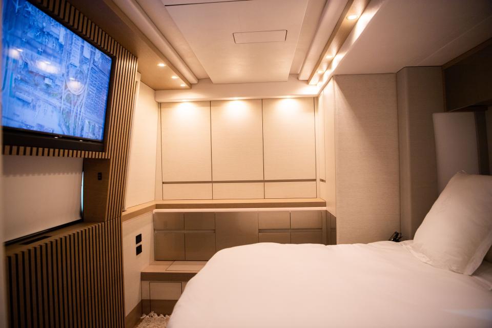 The inside of Brett Young’s tour bus at the Dreamliner Luxury Coaches in Nashville, Tenn., Tuesday, Jan. 2, 2024.