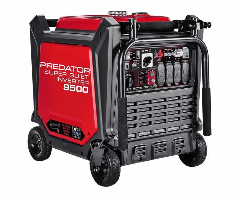 <p><a href="https://go.redirectingat.com?id=74968X1596630&url=https%3A%2F%2Fwww.harborfreight.com%2Fgenerators-engines%2Fgenerators%2Finverter-generators%2F9500-watt-super-quiet-inverter-generator-with-co-secure-technology-57080.html&sref=https%3A%2F%2Fwww.popularmechanics.com%2Fhome%2Fa24797353%2Fhome-generator%2F" rel="nofollow noopener" target="_blank" data-ylk="slk:Shop Now;elm:context_link;itc:0;sec:content-canvas" class="link rapid-noclick-resp">Shop Now</a></p><p>9500-Watt Inverter Generator</p><p>$2399.99</p><p>harborfreight.com</p>