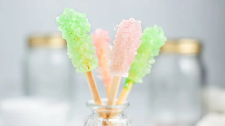 Rock candy on sticks