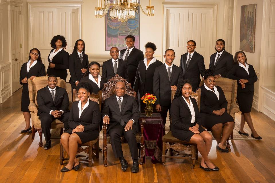 The Fisk Jubilee Singers photographed in Jubilee Hall at Fisk University on Oct. 29, 2020. Photo by Bill Steber and Pat Casey Daley.