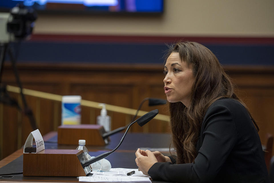 Tennessee Commissioner Penny Schwinn testified before Congress in July 2020 on safely reopening schools. (Tasos Katopodis/Getty Images)