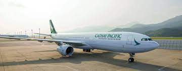 Cathay Pacific plane on runway