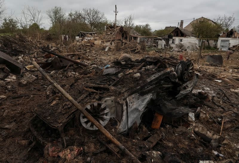 Aftermath of a Russian military strike in Pavlohrad