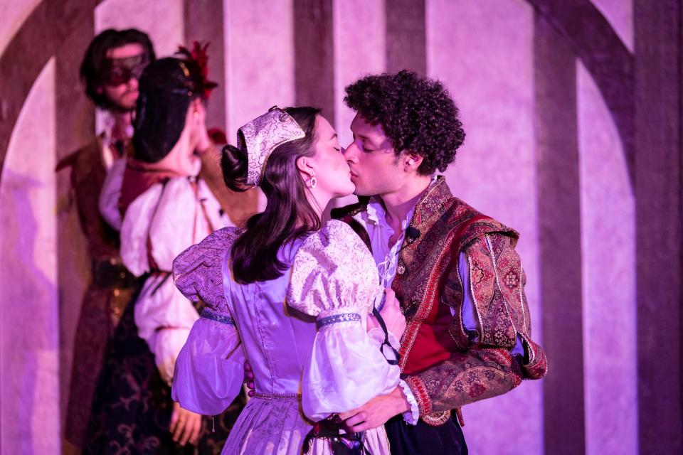 Jose Antonio Otero stars as Romeo and Bell Reeves stars as Juliet in Oklahoma Shakespeare in the Park's new outdoor production of "Romeo & Juliet."