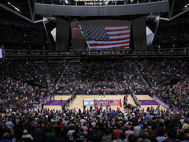 The view from the stands during the Anthem. (Getty Images)