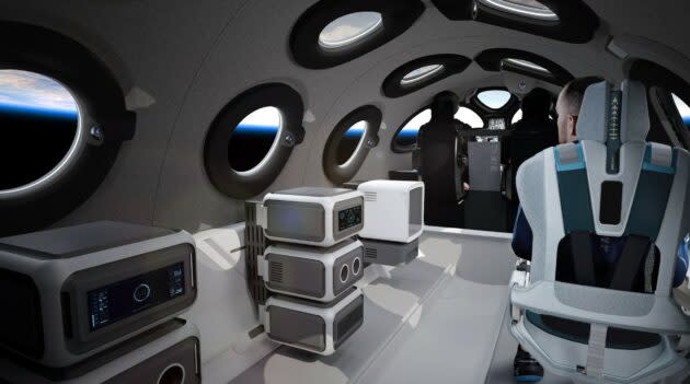 SpaceShipTwo cabin with payloads