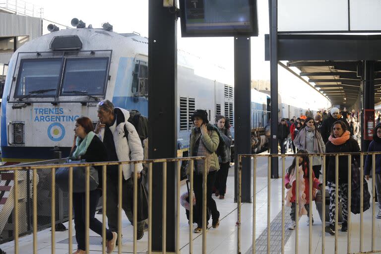 El servicio de trenes de la línea San Martín volvió a llegar hoy a Retiro